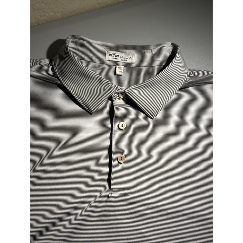 Peter Millar Jubilee Performance Jersey Polo Iron Gray, Size XXL Golf Preppy